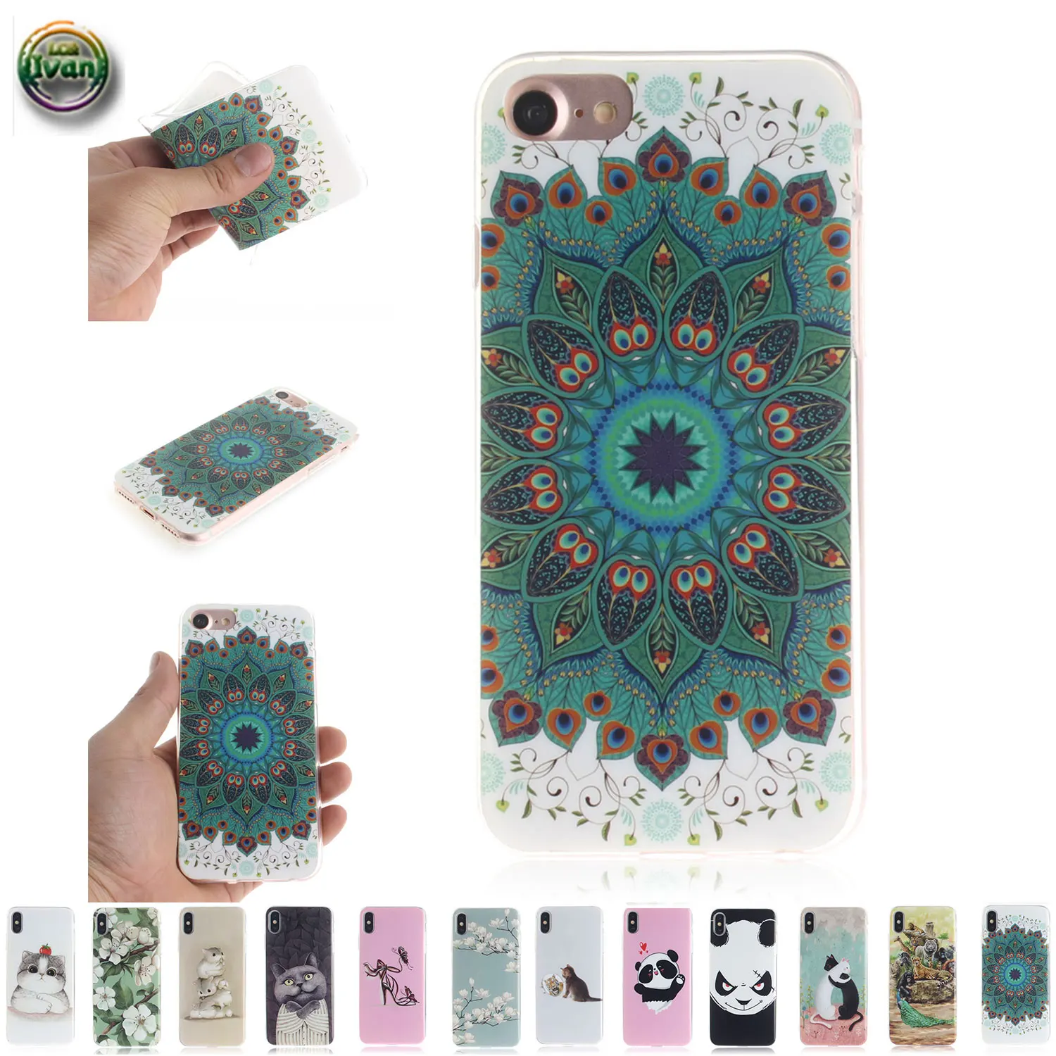 Case Suit For Apple Iphone 7 8 Dual Phone Cover Iphone7 Iphone8 Cartoon Silicon TPU Damping Coque |