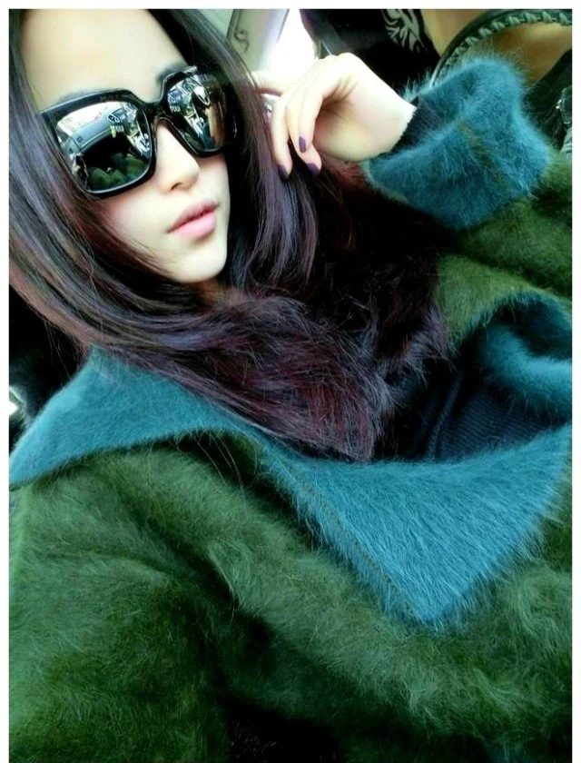 2016 New Knitted Real Mink Cashmere sweater double layer cashmere velvet trench Coat Winter long mink cashmere Jacket KTP191