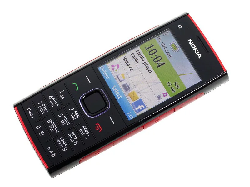 Nokia X2-00 разблокированный мобильный телефон 5.0MP камера Bluetooth FM MP3 MP4 плеер x2 дешевый сотовый телефон