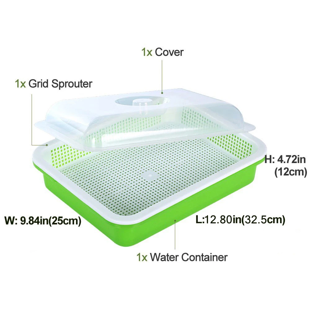 Поднос для проращивания семян без бисфенола ПП без почвы большая емкость здоровая пшеничная трава садовник с крышкой поднос для рассады гидропонная пластина