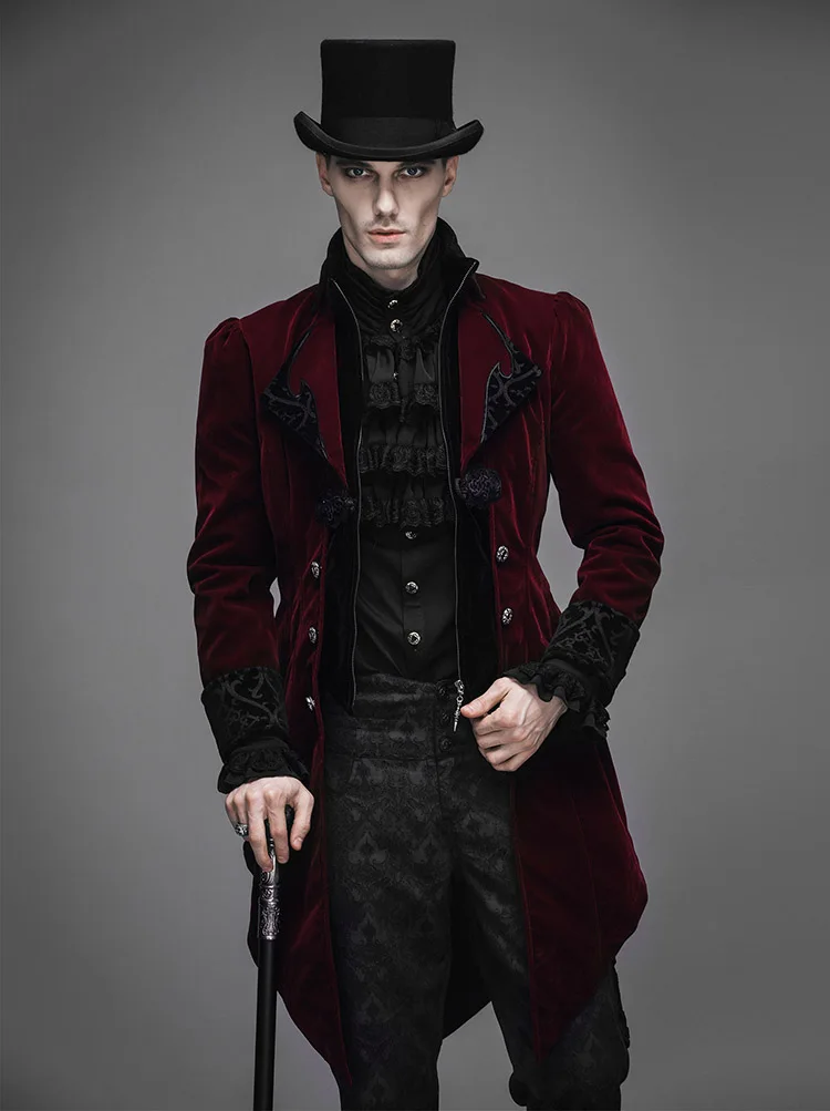 Новая мужская Готическая куртка в стиле стимпанк на заказ, длинная приталенная шерстяная туника, Тренч, пальто для сцены, банкета, вечеринки