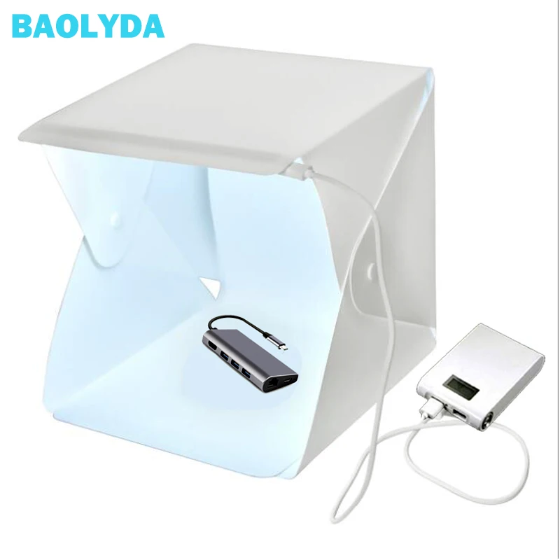

Baolyda Portable Folding Mini Lightbox Photography LED Light Room Photo Studio Light Tent Soft Box Backdrops for Digital Camera