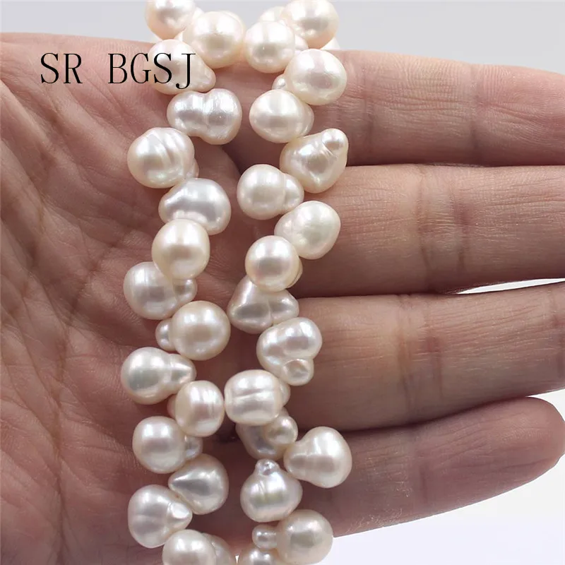 

Free Shipping Natural Top Drilled Baroque Drop White Freshwater Pearl Jewelry Beads Strand 15"