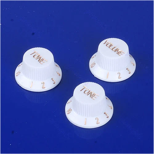 3pcs/lot White Guitars Strat Knob 1 Volume 2 Tone Control Knobs For