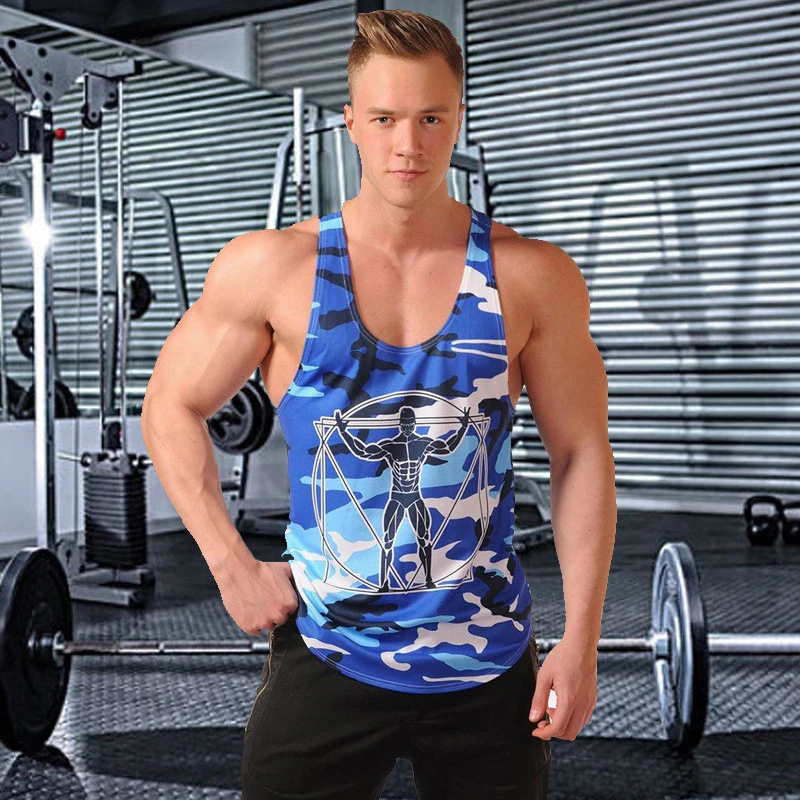 camouflage gym tank top men vest-7