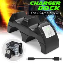 Двойной светодиодный беспроводной зарядной док-контроллер, быстрая зарядная станция, арка в форме моста, игровая ручка, зарядное устройство для PS4/Pro/Slim
