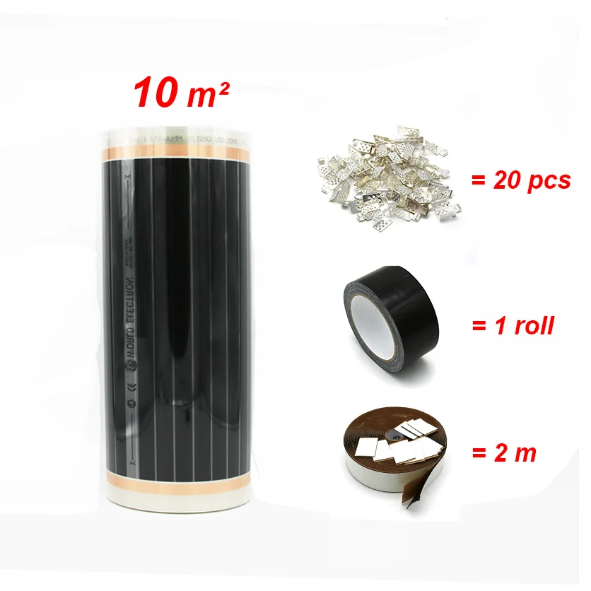

20M 12.5M 10M Electric Heating Film Floor Ceiling In Wall Carbon Heating Foil