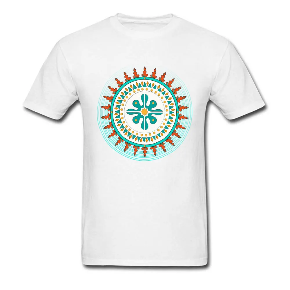 Tibetan Boho Top T-shirts Leisure Short Sleeve High Quality Round Collar 100% Cotton Tops Shirts T Shirt for Men Summer Tibetan Boho white