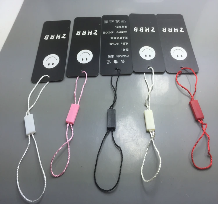 

20000pcs String Seal Garment Hang tag String Lock Tag Seal Black White Colorful string tag Double Ends Two Sides Garment Tag