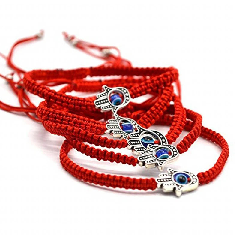 Ручной работы плетеный веревочный счастливый красный струнный браслет сглаза очаровательные браслеты для женщин приносят вам удачу спокойный регулируемый размер