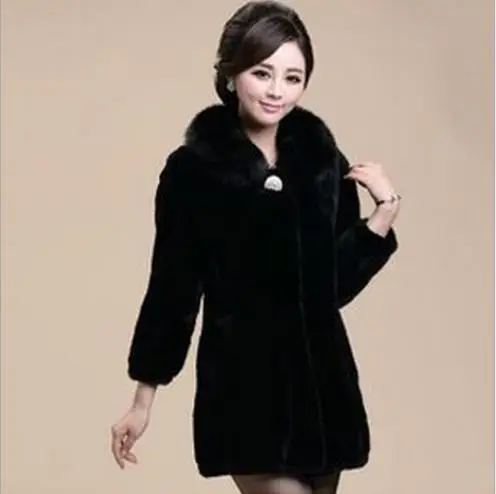 

pelliccia donna 2019 Winter Women's Faux mink Fur Jacket Overcoat Furry Coat Femme Plus Size Mink Fake Fur Outwear Z113