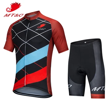 

MT&C Cycling Jersey Set Black White X Strips Breathable Clothes Quick Dry Gel Pad Bicycle Spring Summer Sportswear Bike Clothes