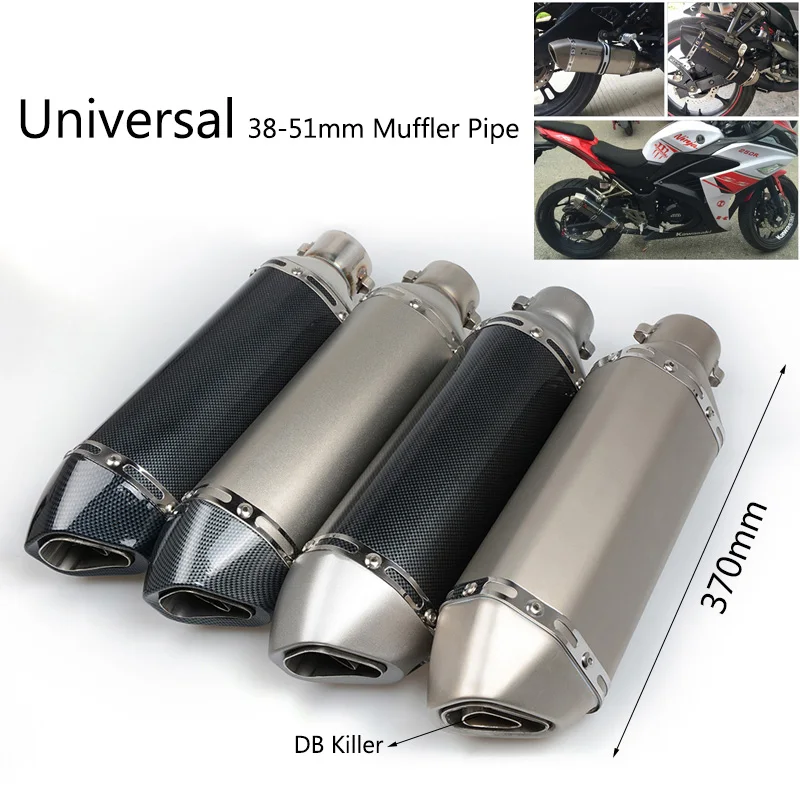 Universal 38 51 mm Motorcycle Silencer Stainless Steel Exhaust Muffler