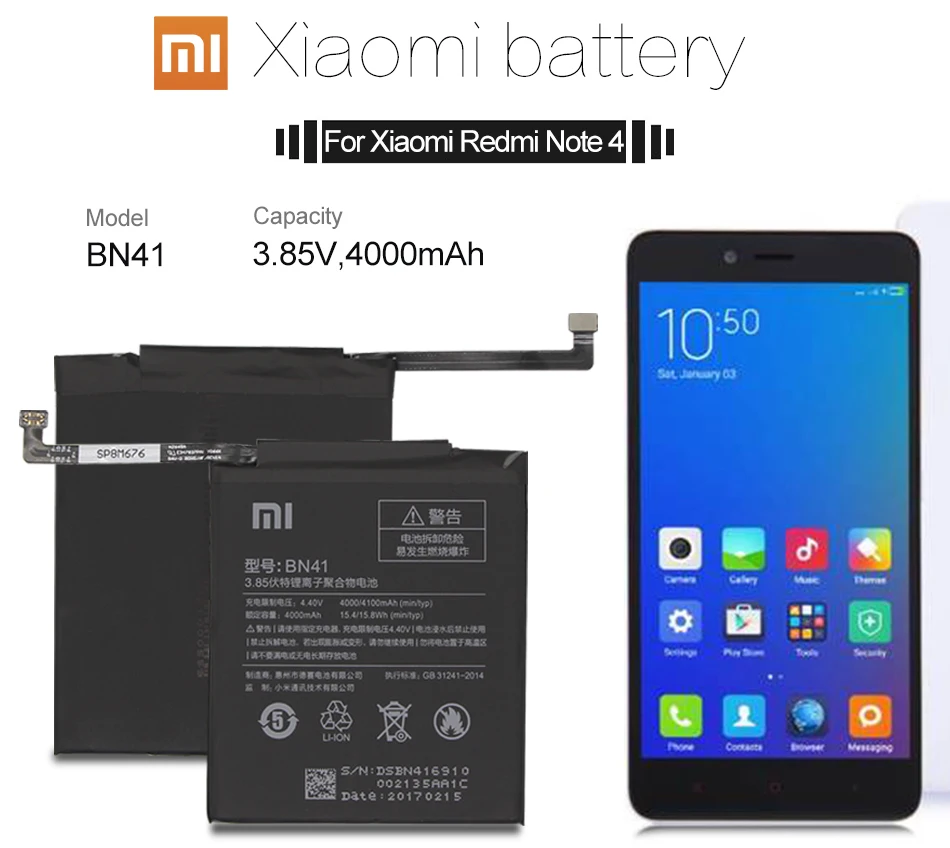 Bn41 Xiaomi Redmi Note 4 Купить