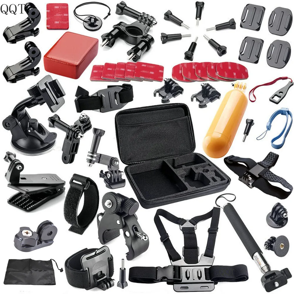 

QQT for gopro hero 5 accessories helmet strap attachment suitable for go pro xiaomi yi 2 hero 5 4 3 + sj4000 sjcam camera