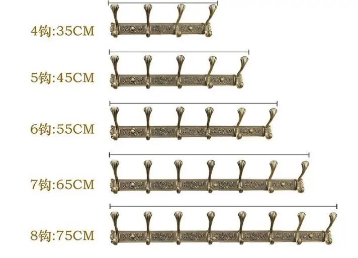 Новое поступление античная бронза 4-10 Полотенца Крючки настенные резные Крючки для халатов, крючок для одежды, Полотенца держатель, ванная