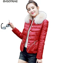 Высокое качество Босоножки из искусственной PU кожи Для женщин осень-зима дамы Повседневное кожаная верхняя одежда Мода Фокс Воротники Короткое пальто k0005