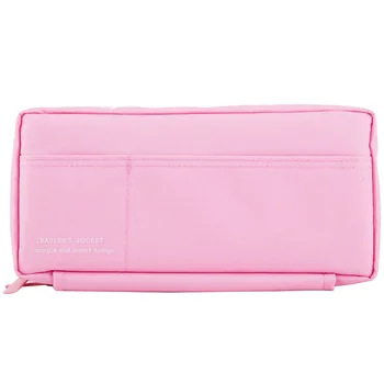 

Pink color Durable Large Capacity Canvas Pen Pencil Bag Multi-function Retro Pencil Case for Boys and Girls