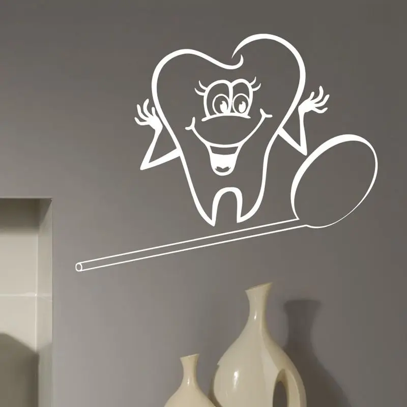 DCTAL Tooth Teeth Sticker Dentist Decal Muurstickers Poster Vinyl Art Wall Decals Pegatina Decor Mural Teeth Sticker