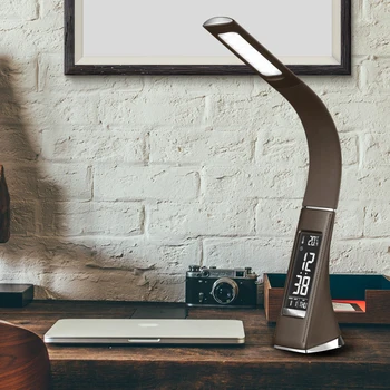 

Bussiness desk lamp Touch sensor switch leather LED Eyes-protectable Novelty Gift Reading Table Lamp with Flexible gooseneck
