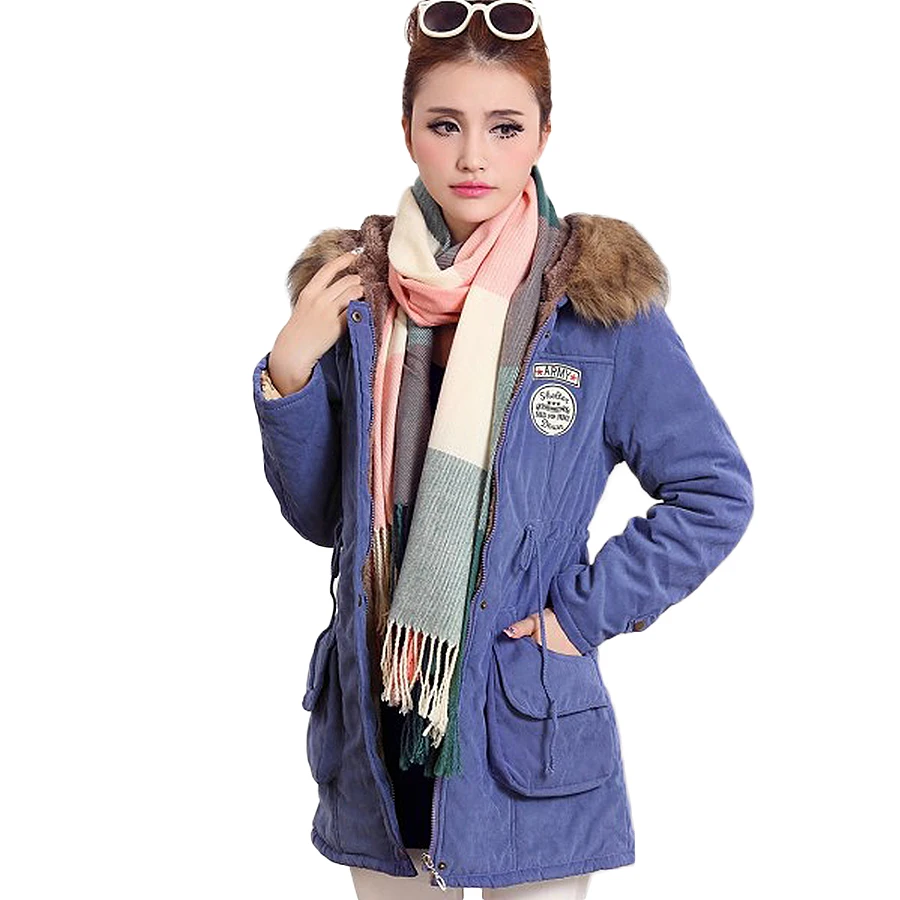 

New Abrigos Mujer Invierno 2016 Winter Jacket Women Hooded Parka Tops Women's Fashion Ovo Collar Slim Long Section Coat