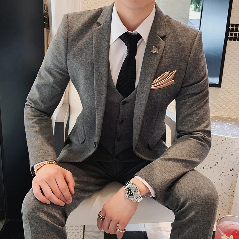 

Casacas Hombre Azul Terno Preto Slim Fit Gray Retro Suits Mens Ternos Masculino Mens Business Suit Formal Tuxedo Social Suit Men