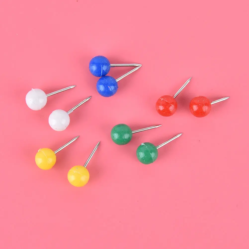 50Pcs/lot Metal Pin Thumbtacks Push Pins Office School Supplies Cork