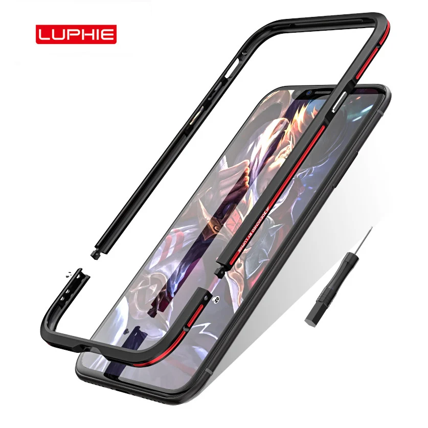 

Luphie Aluminum Bumper For iPhone X Case Cover Luxury Metal Frame Case For iPhone 6s 7 8 Plus Cover Protective Shield