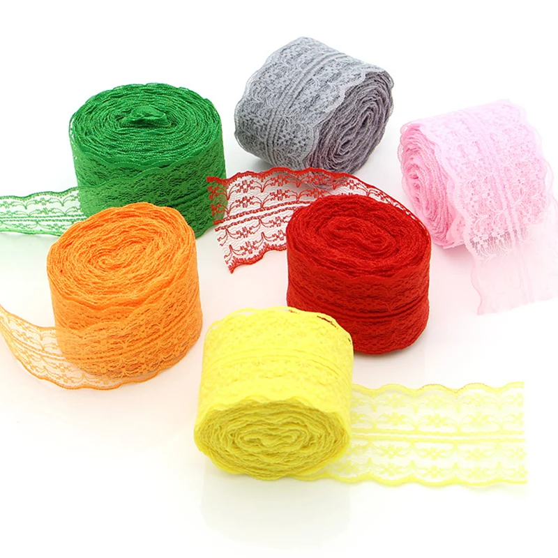 Lace 4.5cm Nylon Colorful Lace Tulle Roll Tutu Skirt Tull Fabric Spool