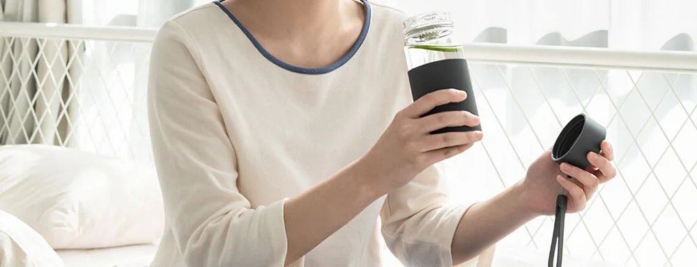 2019Xiaomi Fun Home Glass Sport Water Bottle  Protective Bag 350ML Fruit Lemon Gourde My Drink Bottle Student Solid Tea Milk Cup (11)
