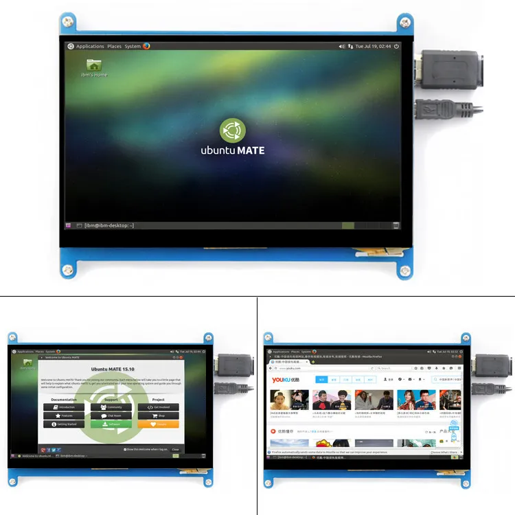  7 inch 1024x600 USB HDMI LCD Display Monitor Capacitive Touch Screen Case For Raspberry Pi 4 Model 