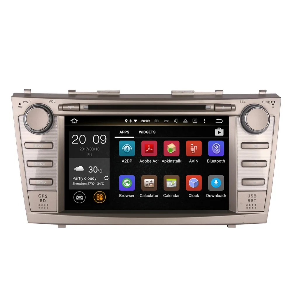 Discount Android 7.1/8.0 Octa Core 4GB RAM Car GPS Navigation DVD Multimedia Player For Toyota Camry 2007-2011 Radio Stereo Head Unit 1