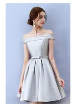 Grey Mini Dress Wedding Guest Dress Off the Shoulder Bridesmaid Dresses Sleeveless Back of Bandage pu leather panel plus size sleeveless bandage mini hot dress