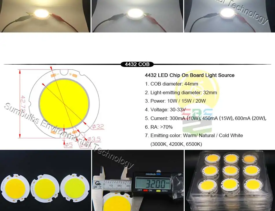 5W 10W 20W 30W 50W 200W Rounded COB LED Light Source Warm Natural Cold White Integrated Circular LED Chip On Board (5)