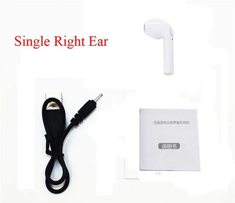 White single I7s Bluetooth наушники беспроводные наушники Спортивная Bluetooth гарнитура с микрофоном для Apple IPhone x xiaomi для всех смартфонов - Цвет: White single