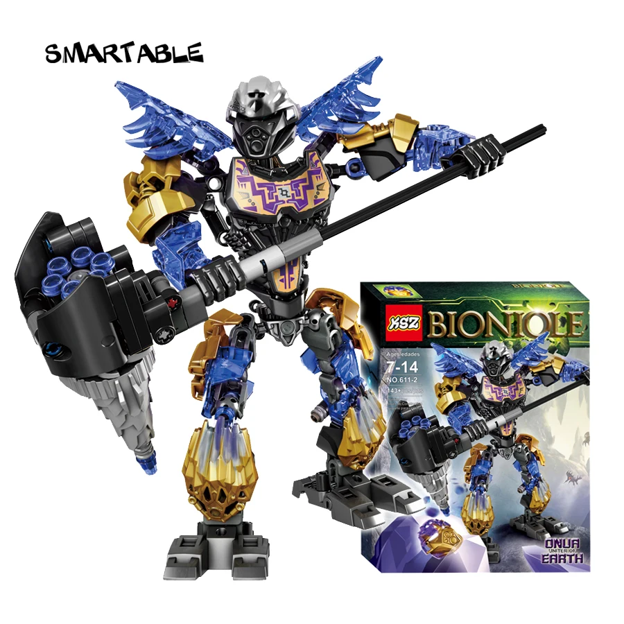 Smartable BIONICLE 143pcs Light Onua Earth figures 611 2 Building Block font b toys b font