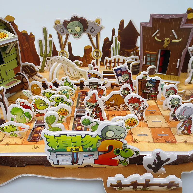 

The New Large Plants vs Zombies 2 3D Puzzle Paper 3D Pirate Ship Kung Fu World Educational Toys Handmade for Child Toys