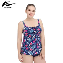 Купальник размера плюс, женский купальник из двух частей, Цветочный купальник, купальники большого размера, танкини, купальник, Пляжное Платье