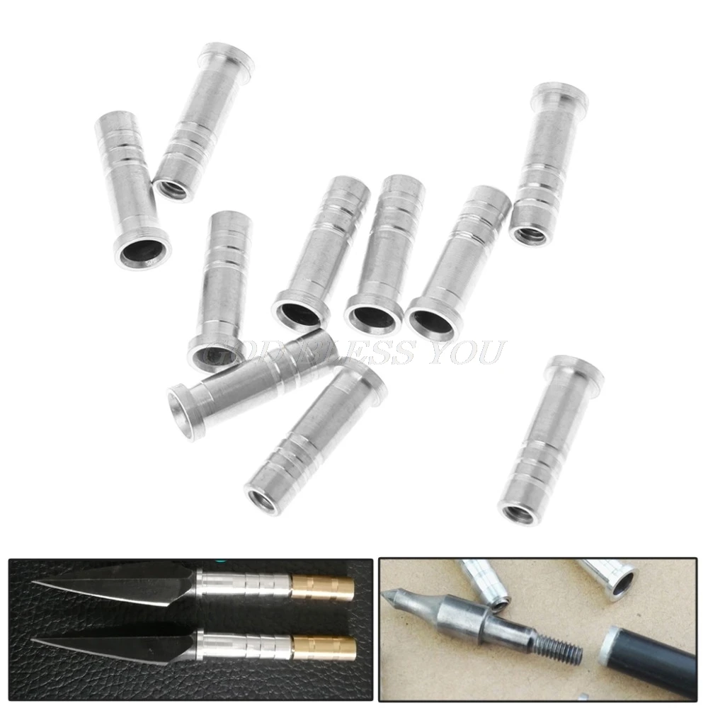 

10pcs Hunting Archery Arrow Shaft Aluminum Carbon Fiber Arrowhead Insert 6.2mm Archery Accessories