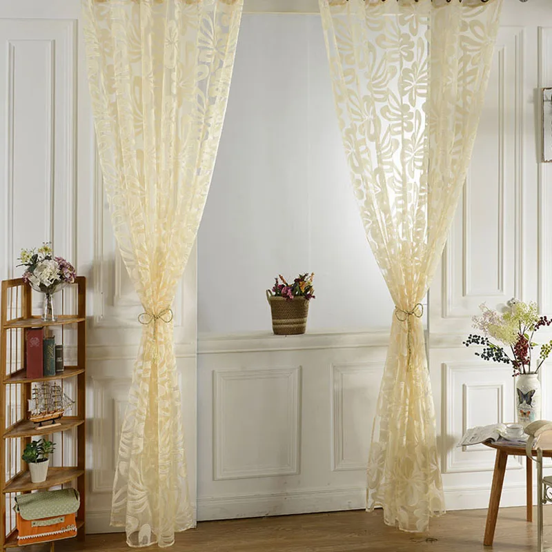 Романтический Тюль занавес скрининг окна с цветочным принтом украшение для гостиной XH8Z JY04