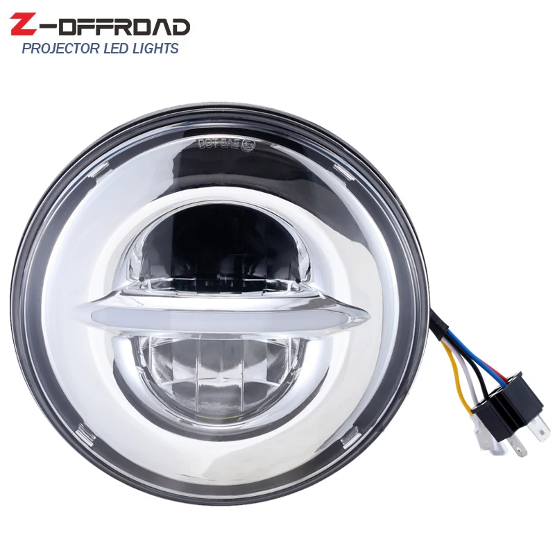 For Harley Davidson Road King Headlight 7 inch LED H4 White DRL 7" Head