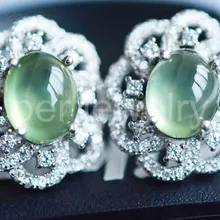 Натуральный прехнит грейпстоун серьги гвоздики 925 стерлингового серебра ювелирные украшения 2ct* 2шт драгоценный камень# B962802