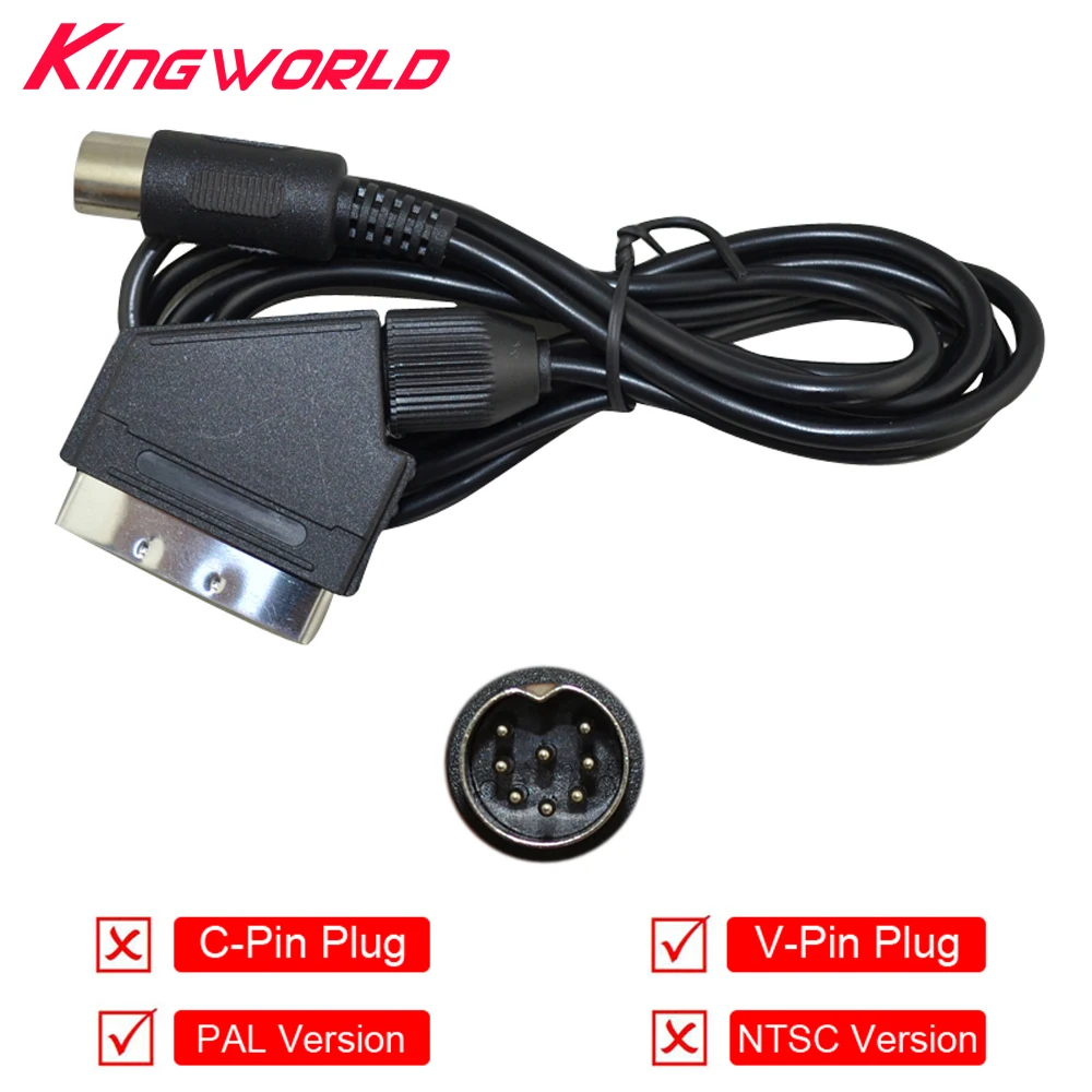 Высокое качество PAL версия V-Pin штепсельная вилка EU Scart кабель аудио видео для SEGA