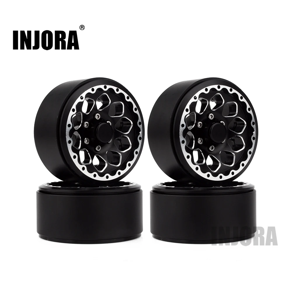 

4PCS Black Metal 1.9 inch Beadlock Wheel Rim for 1/10 RC Crawler Car Axial SCX10 90046 Tamiya CC01 D90