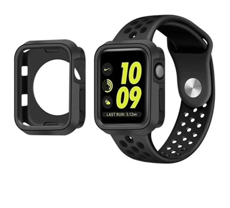 MDNEN 42 мм 38 мм анти-осенний чехол для Apple Watch чехол для Iwatch 1 2 3 4 Мягкий силиконовый чехол 40 мм 44 мм спортивный Чехол