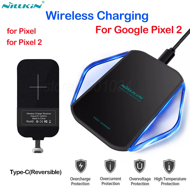 

Nillkin Qi Wireless Charger Wireless Charging for Google Pixel/Pixel 2 with USB Type-C Charging Port Type C Receiver for Pixel 2