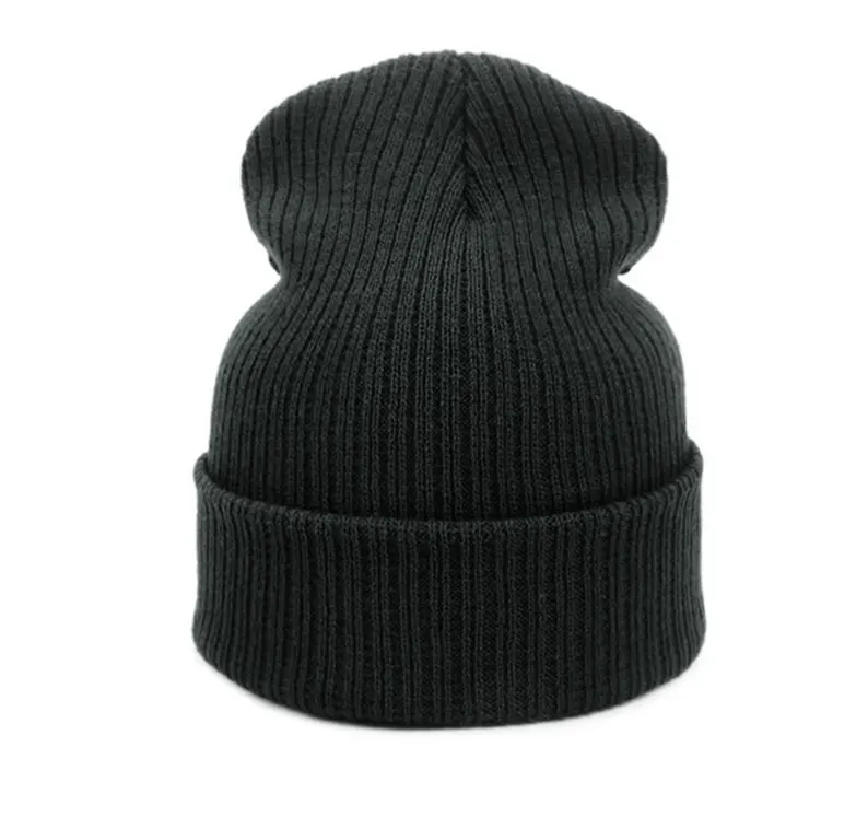 Новая модная зимняя шапка для женщин и мужчин, зеленая шапка Skullies Beanie, теплые шапки унисекс, вязаная шапка для мужчин, бини, простая теплая мягкая шапка