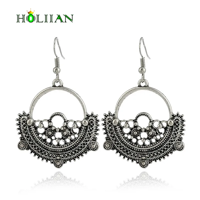 Женские модные серьги винтажные открытые с подвеской в этническом стиле boho pendientes