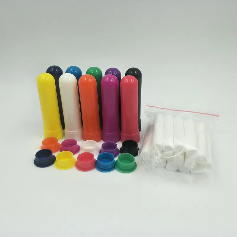 50Sets Essential Oil Aromatherapy Colored Blank Nasal Inhaler Tubes