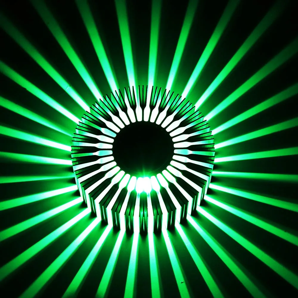 Светодиодный настенный светильник круглый потолочный светильник с изображением подсолнуха 3 Вт Алюминий 110/220V домашние бар КТВ Гостиная коридора отеля праздничного декора JL - Цвет абажура: Green No controller